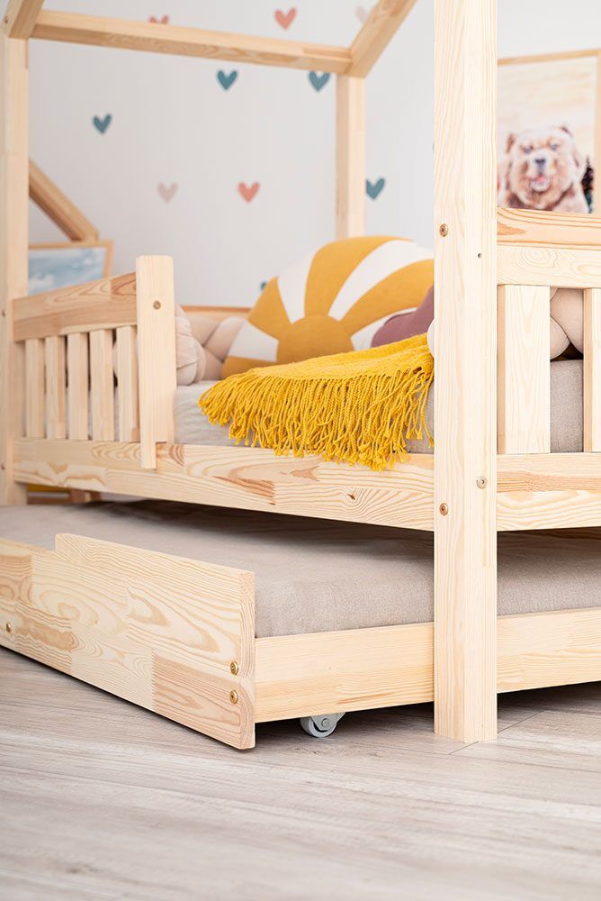 Cama casinha Pipit 160 x 80 cm com grade e gaveta - Variante 2