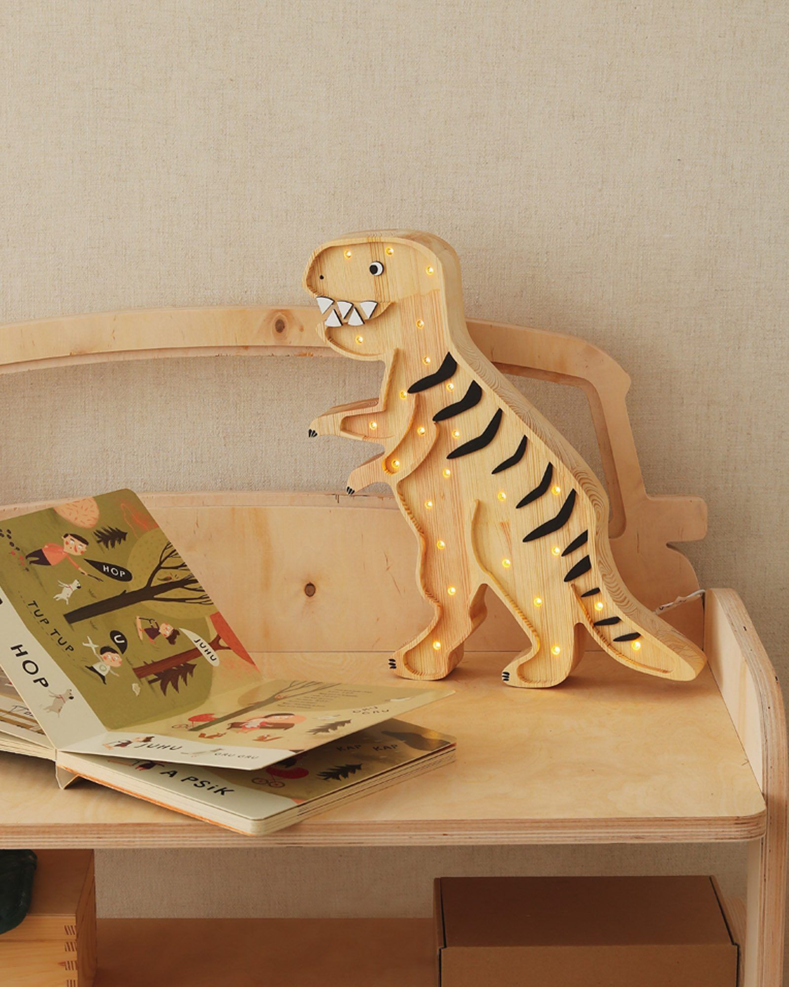 Lâmpada Dino T.Rex Mesozoic Wood