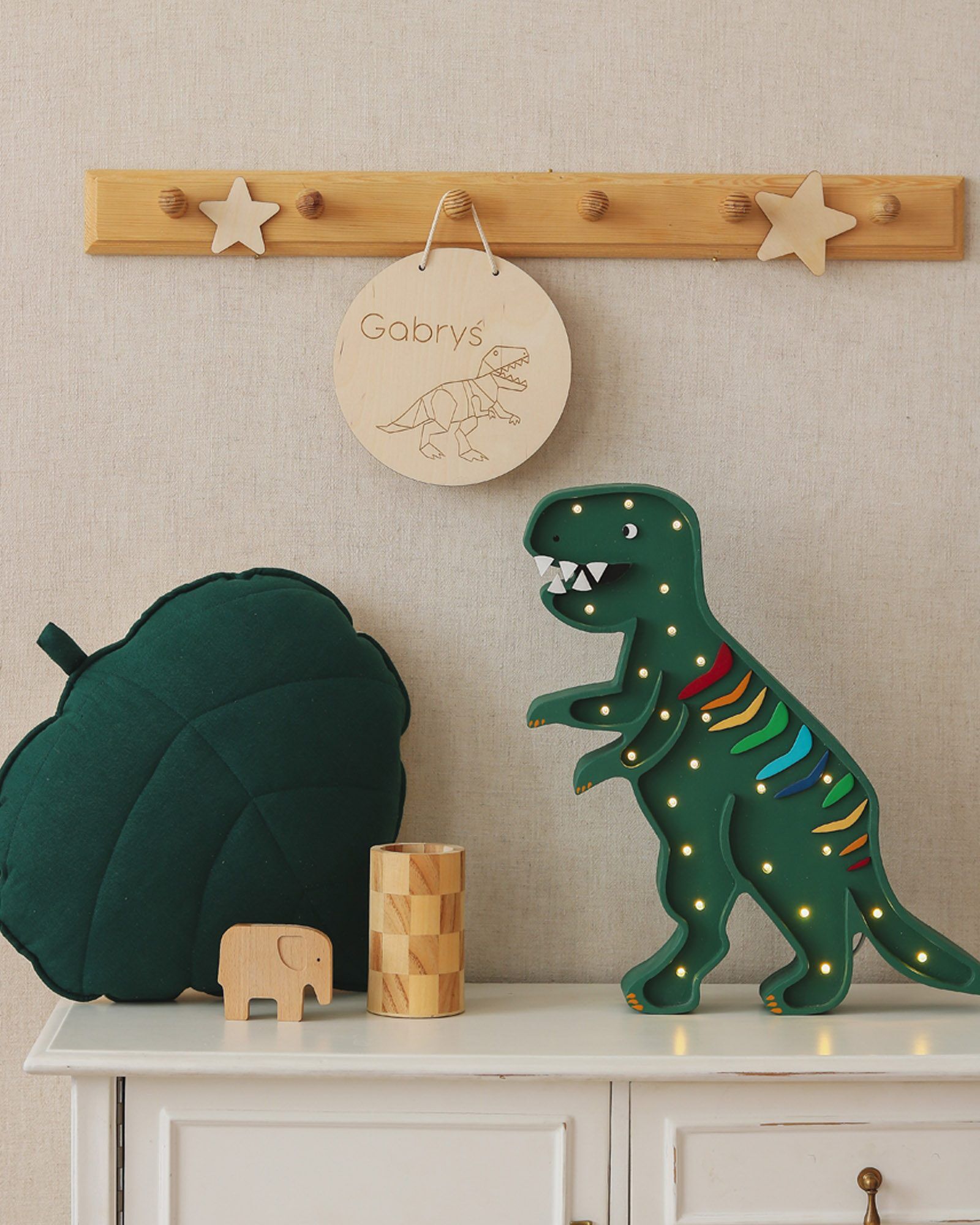 Lâmpada Dino T.Rex Rainbow Green