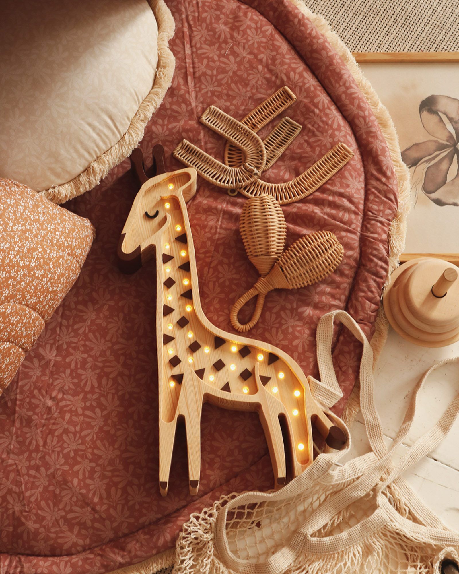 Lâmpada Giraffe Serengeti Wood