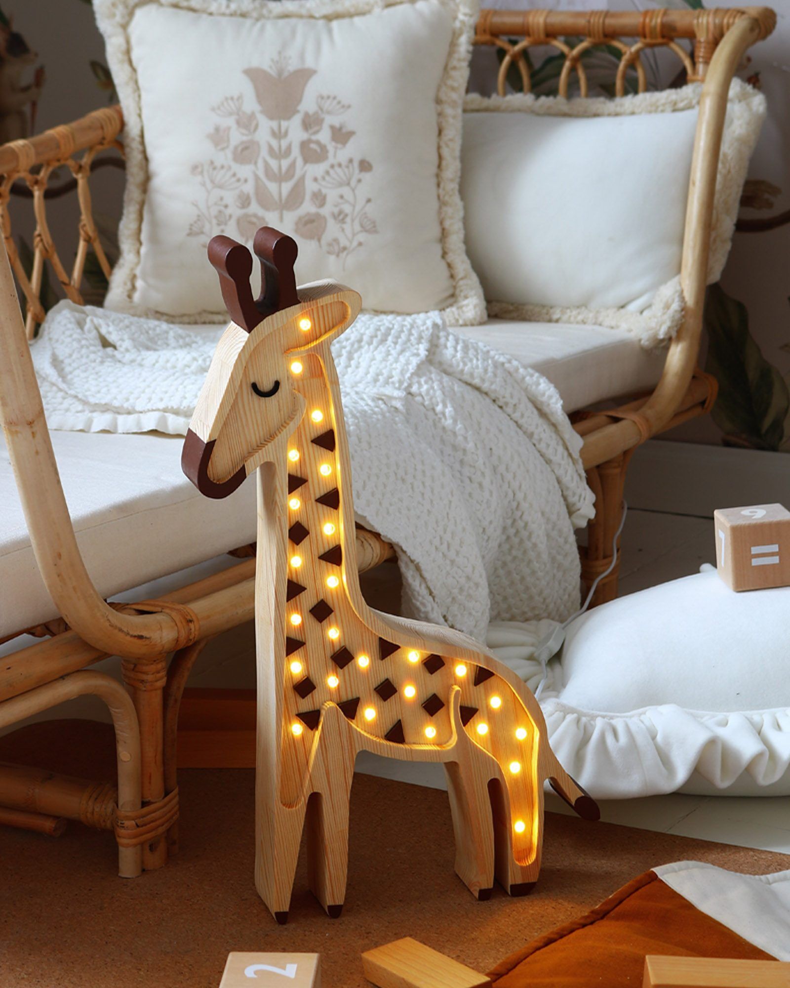 Lâmpada Giraffe Serengeti Wood