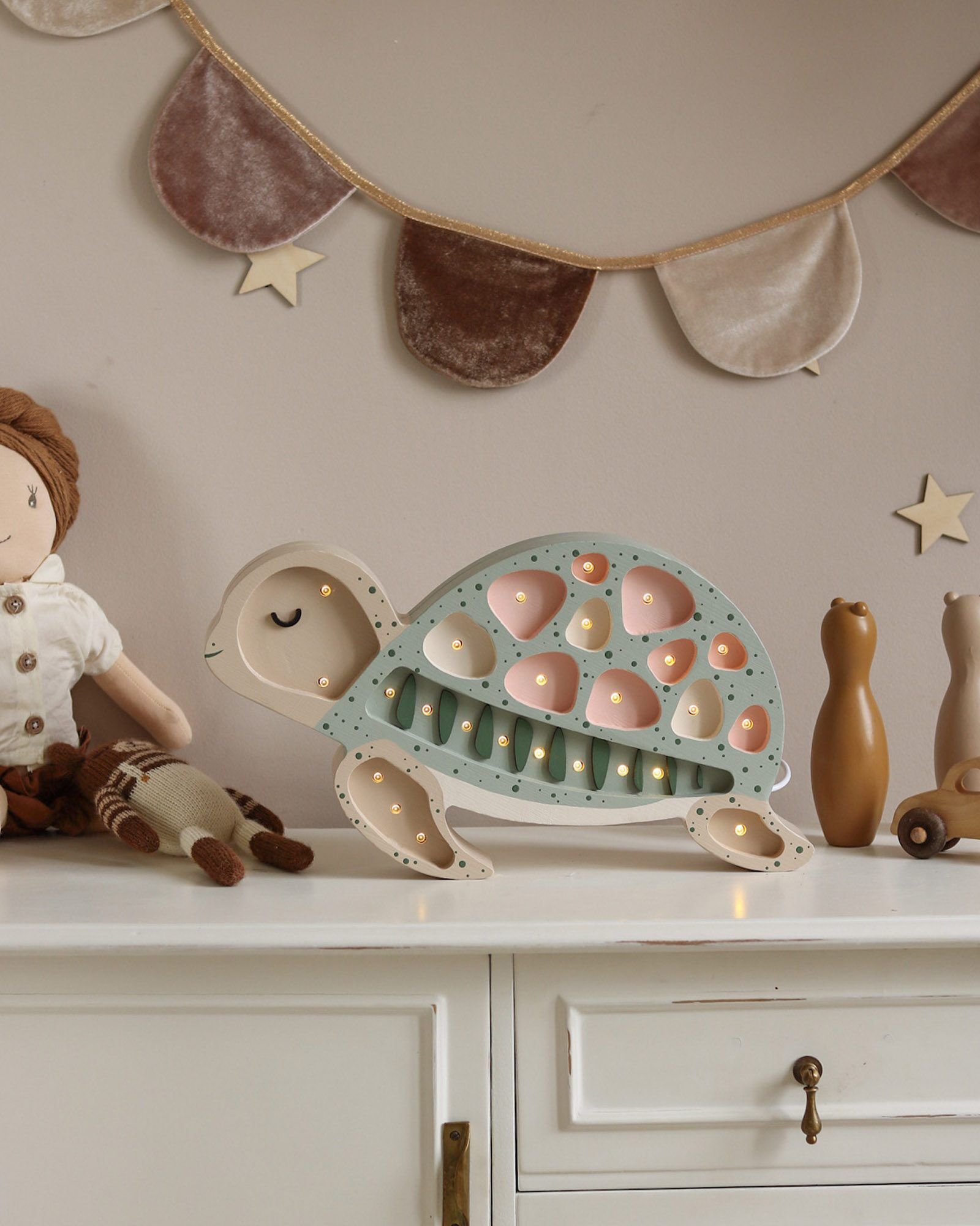 Lâmpada Turtle Seafoam Pink