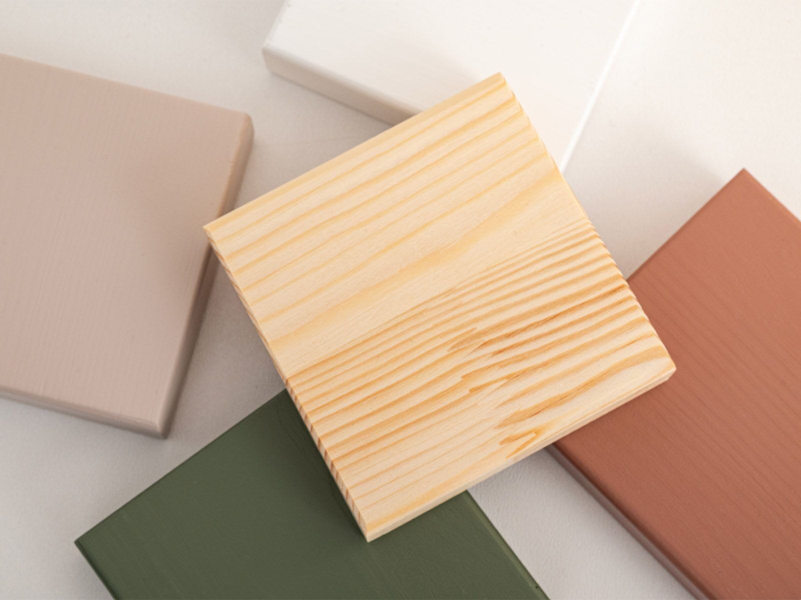 Conjunto de amostras de cores de madeira para camas