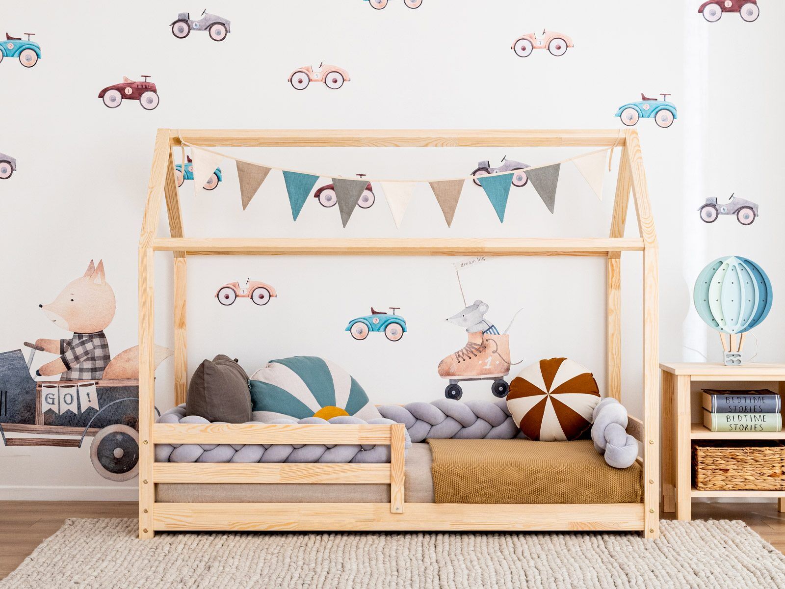 Meli Slim, cama de chão, design de carris: Horizzontal, Natural